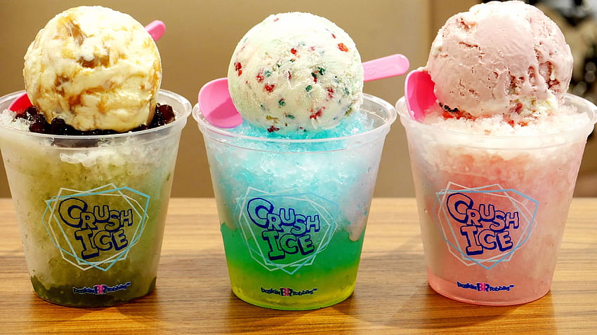 Gelo raspado colorido, bola de creme, sobremesa, bebidas frias de verão papel de parede HD
