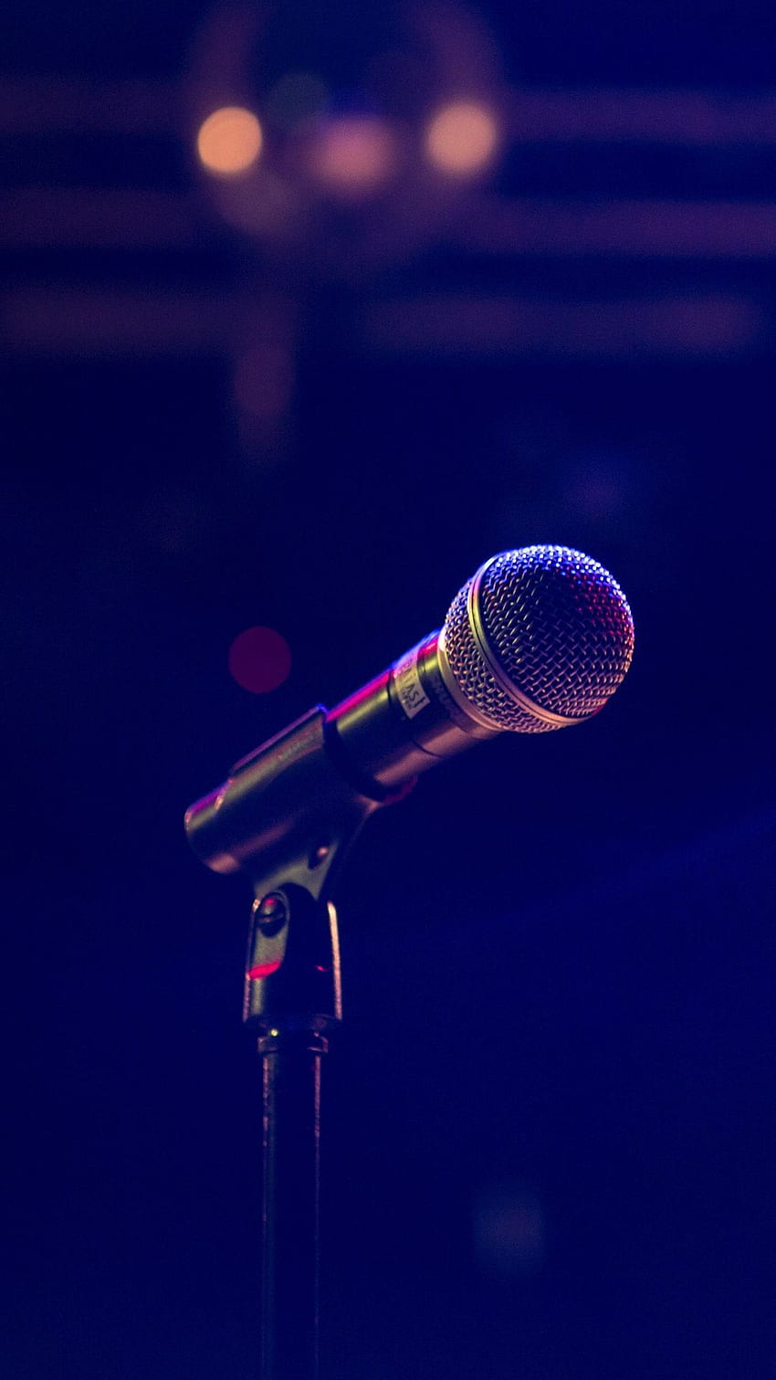 Microphone in dark blue background. Dark blue, Microphone iPhone HD phone wallpaper
