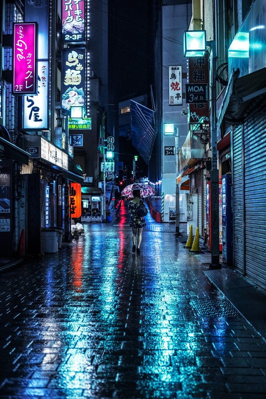 Tokyo gecesi, Tokyo Yağmuru HD telefon duvar kağıdı