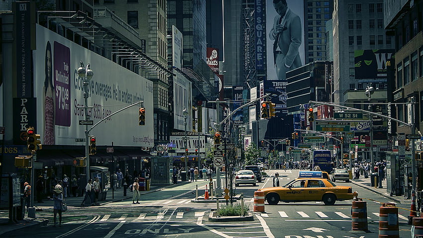 ニューヨーク市, アメリカ, タウンスクエア, タイムズスクエア, 道 高画質の壁紙