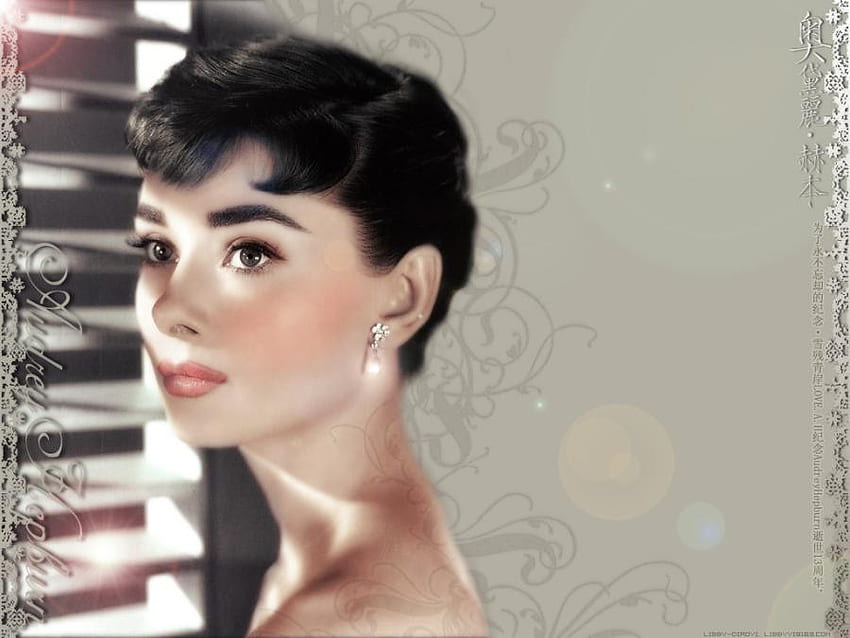 Audrey, audry hepburn, actress, window, classic beauty HD wallpaper