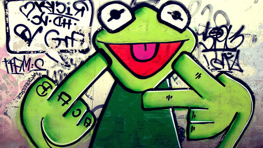 Graffiti legal, desenho animado de graffiti papel de parede HD
