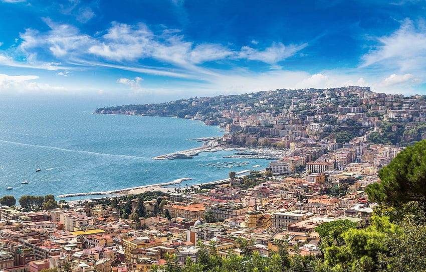 city, the city, coast, Italy, Italy, coast, panorama, Naples Italy HD wallpaper