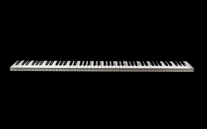 piano, tuts, bw, ultra minimalis, Minimalis Musik Wallpaper HD