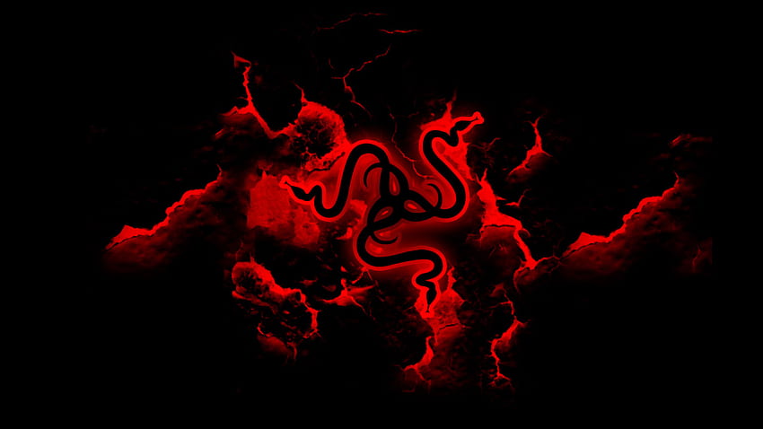 razer red logo black background HD wallpaper