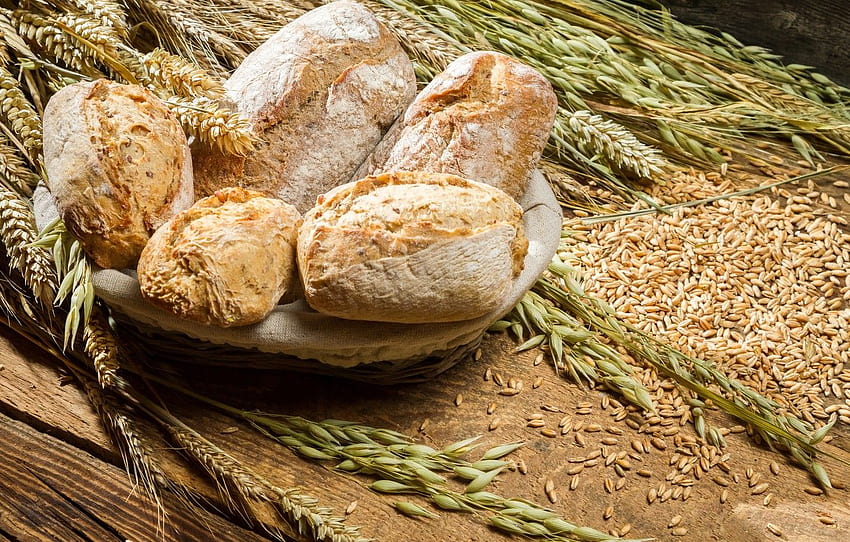 wheat, bread, ears, millet, cakes, buns for , section еда HD wallpaper