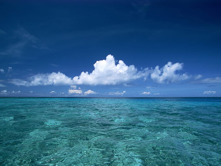 Nubes, cielo azul y mar, azul, océanos, hawaii, nubes, cielo, naturaleza fondo de pantalla
