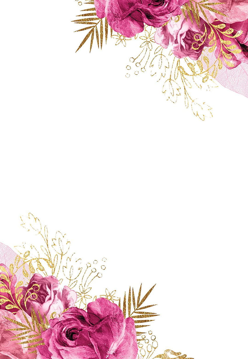 Vintage rosa und goldene Rosen - Quinceañera-Einladungsvorlage (). Grüße Insel. Rosa und goldener Hintergrund, rosa und goldene Einladungen, Blumenhintergrund, goldene und rosa Blumen HD-Handy-Hintergrundbild