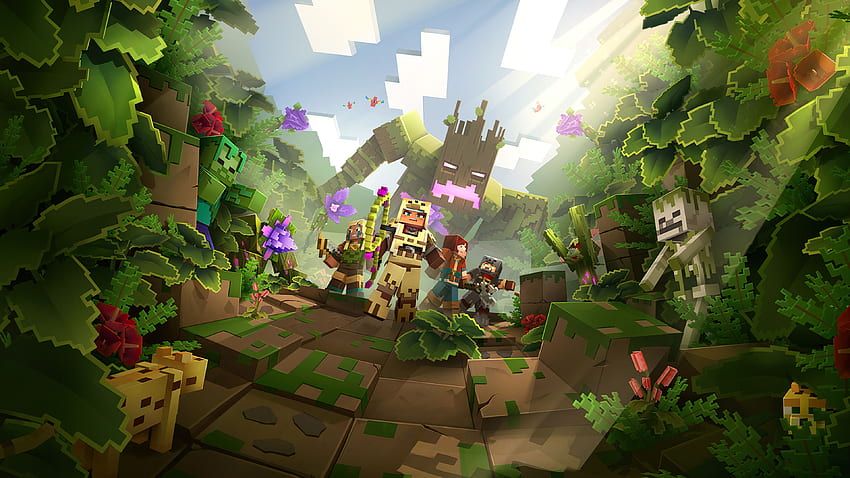 Minecraft Dungeons Jungle Awakens Hero, Gry, , Tło i Tapeta HD