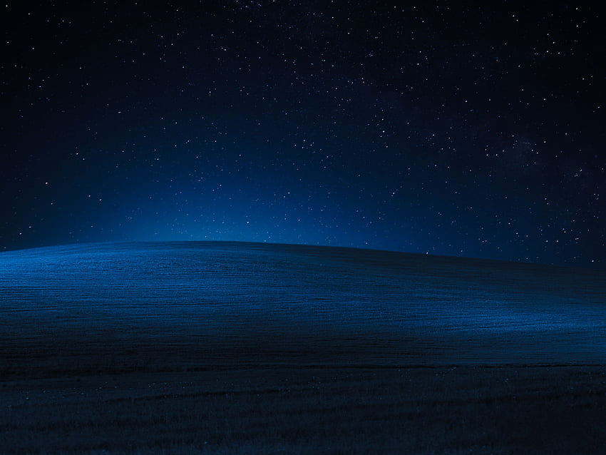 Windows XP, Landschaft, Hügel, Dunkel, Nacht, Blau, Stock, Natur HD-Hintergrundbild