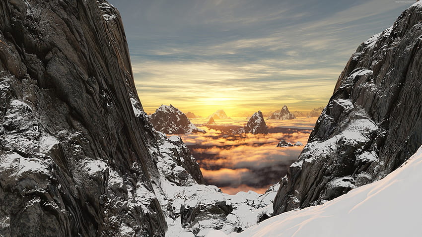 Mountain, Snow Rock, High Altitude, , Nature - High Resolution, Mountain Home HD wallpaper