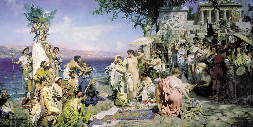 Weiße und grüne Keramikvase, griechische Mythologie, griechische Götter HD-Hintergrundbild