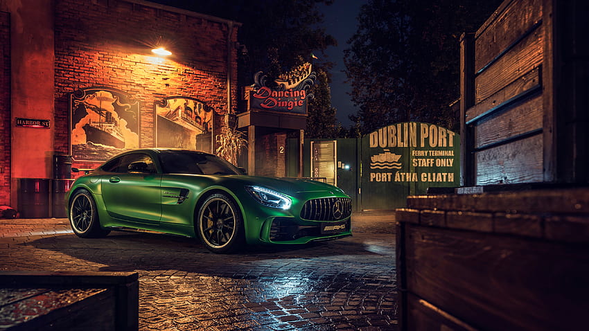 Mercedes-AMG GT R, yeşil, lüks otomobil HD duvar kağıdı