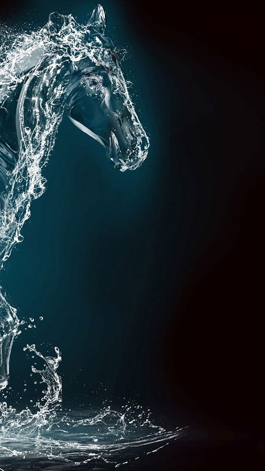 Wasserkunst iPhone, schwarzes Pferd HD-Handy-Hintergrundbild