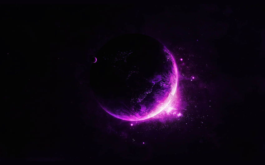 Purple Moon 3284 w Space cicom [] dla Twojego telefonu komórkowego i tabletu. Przeglądaj Cool Moon. Księżyc, księżyc i gwiazdy Tapeta HD