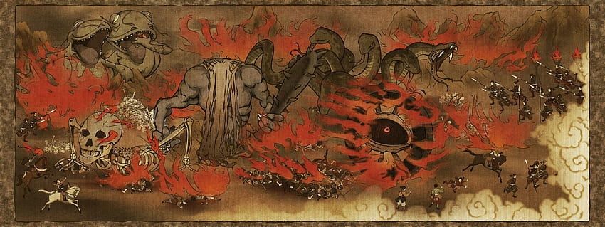 怪物置物人間古典絵画、日本の怪物 高画質の壁紙