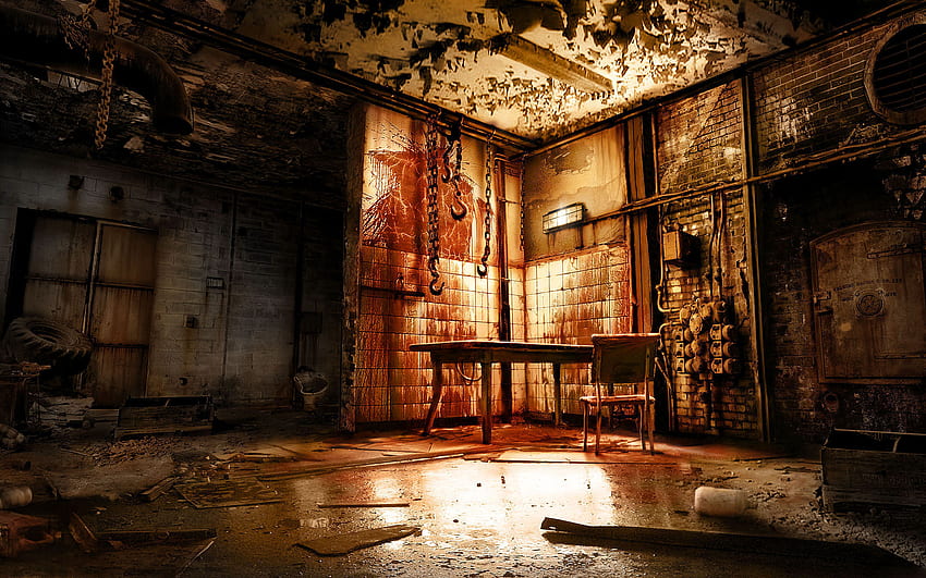 alone, In, The, Dark, Horror, Scary, Creepy, Spooky, Blood, Room, Macabre, Reflection, Gross, Evil, Rust, Table, Games / and Mobile Background, Horror Room HD wallpaper