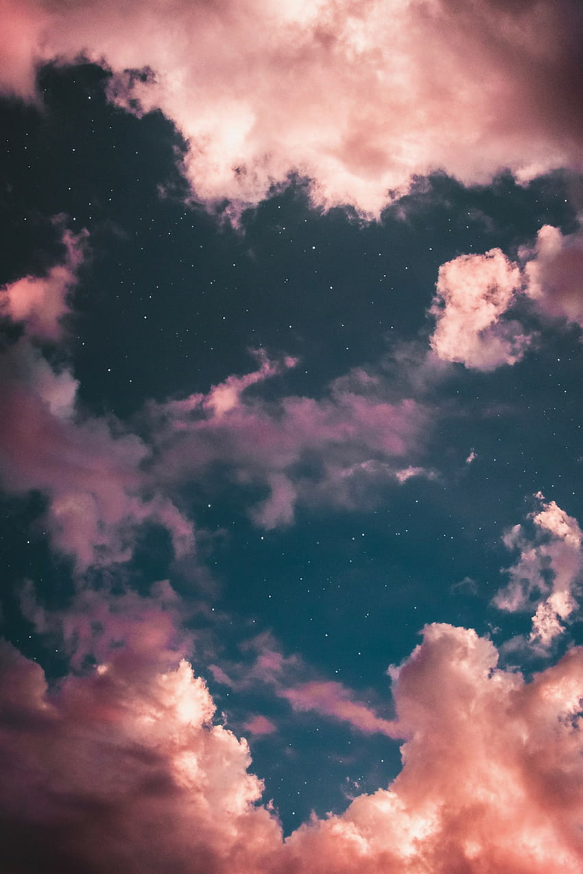 Rosa Wolken, Vintage ästhetische Wolken HD-Handy-Hintergrundbild