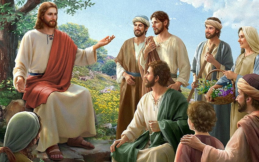 Yesus Berkhotbah, Kristus, Berkhotbah, Yesus, orang-orang Wallpaper HD