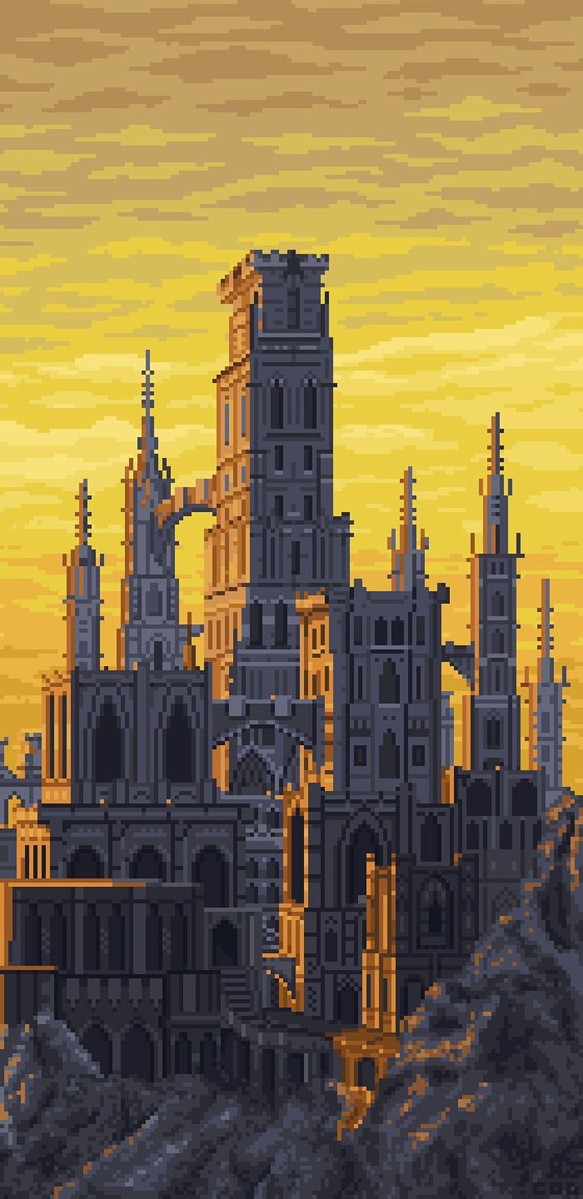 quel castello di Dark Souls 2 di Exzyle su Newgrounds. Fantastica pixel art, pixel art, anime oscure Sfondo del telefono HD