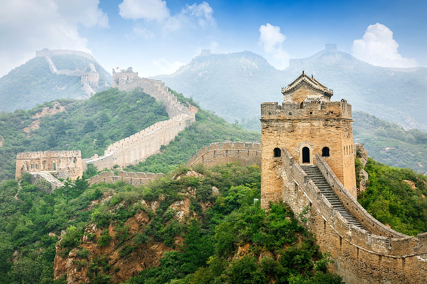 万里の長城、風景、壁、山、中国 高画質の壁紙