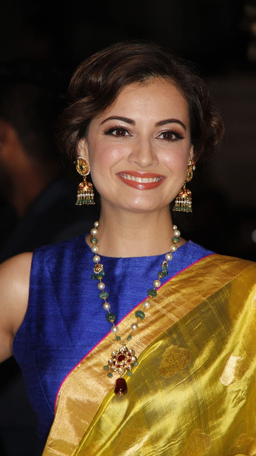 Diya Mirza, Bollywood-Schauspielerin, Saree-Schönheit HD-Handy-Hintergrundbild