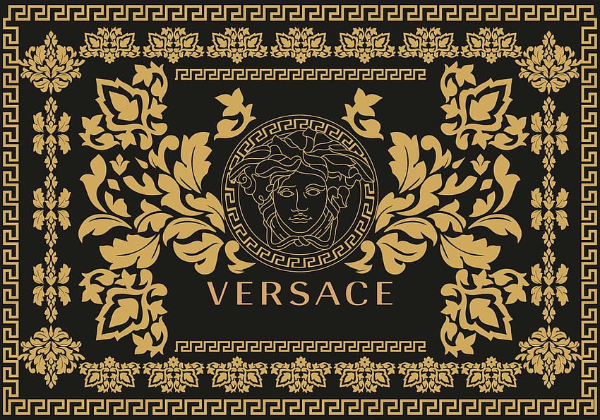 Barocco Scroll Flowers by Versace - Black and Gold - Wallpaper : Wallpaper  Direct