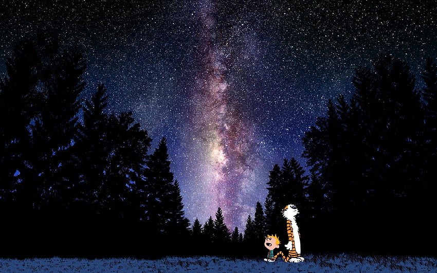 Calvin And Hobbes Comics Milky Way Space Stars HD wallpaper | Pxfuel