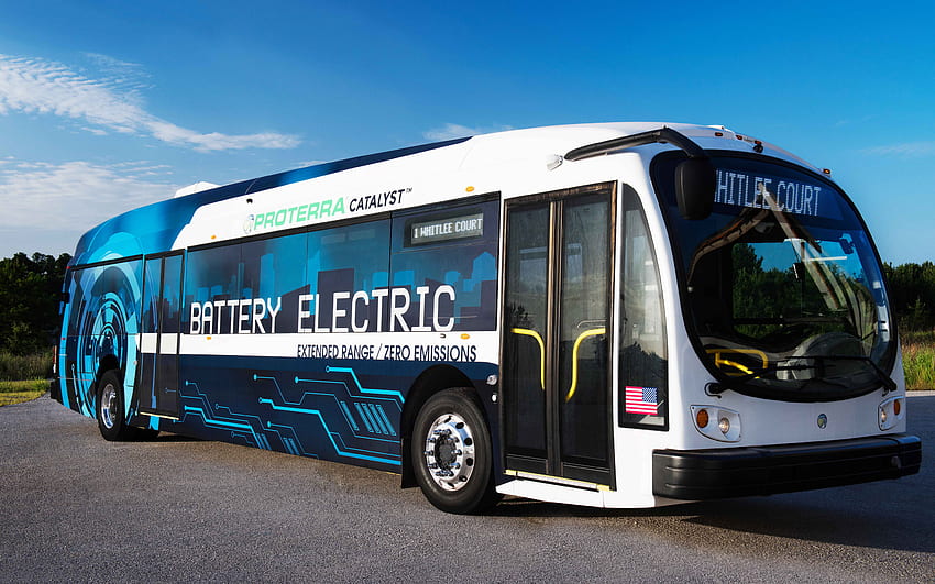 Proterra Catalyst BE40 XR, син автобус, 2021 автобуси, R, електрически автобуси, превоз на пътници, пътнически автобус, Proterra HD тапет