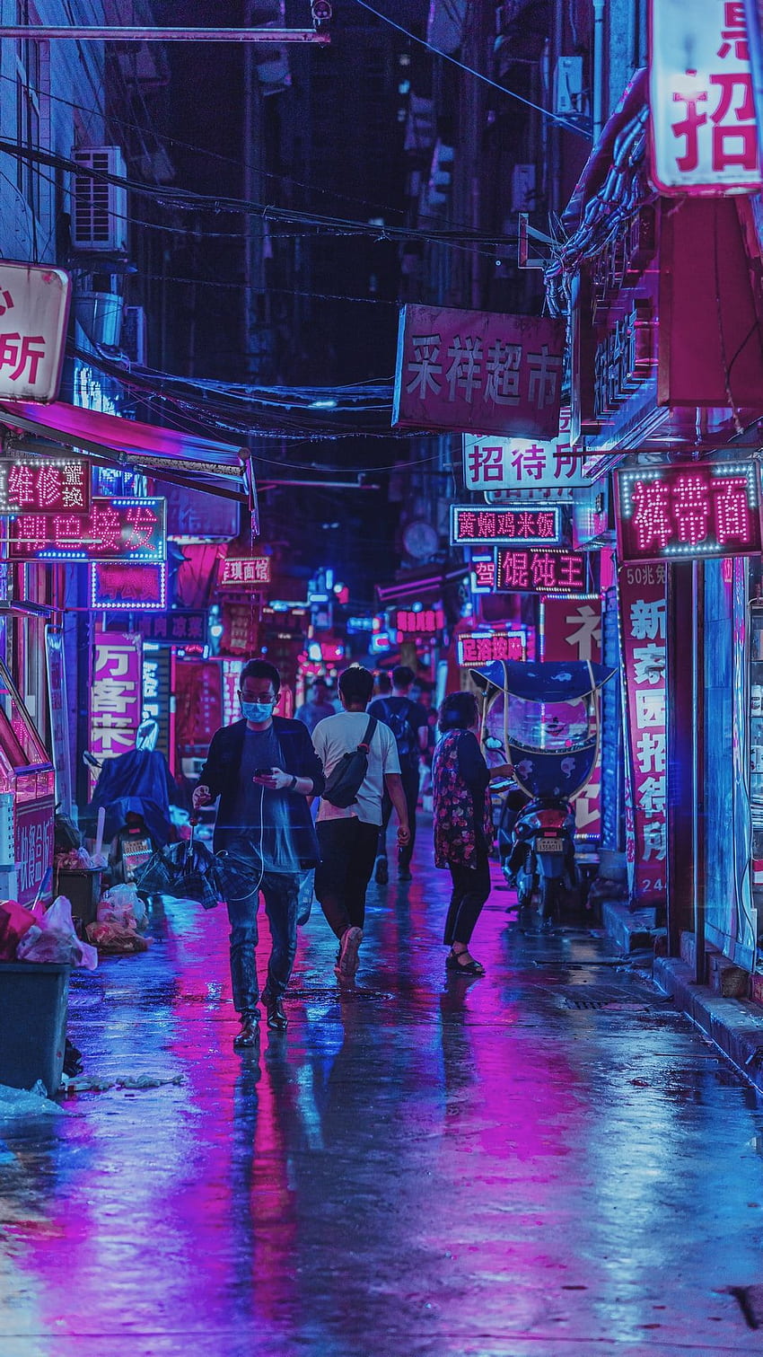 Chiński styl kraju w mieście. to przez Harrisona Qi. Cyberpunk, miasto Cyberpunk, estetyczna Japonia, chińska ulica Tapeta na telefon HD
