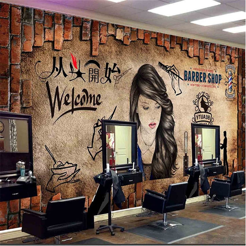 European Retro Fashion Trend Barber Shop Wall Paper 3D Hair Salon Beauty  Salon Background Mural Papel De Parede 3D - - AliExpress, Saloon HD phone  wallpaper | Pxfuel
