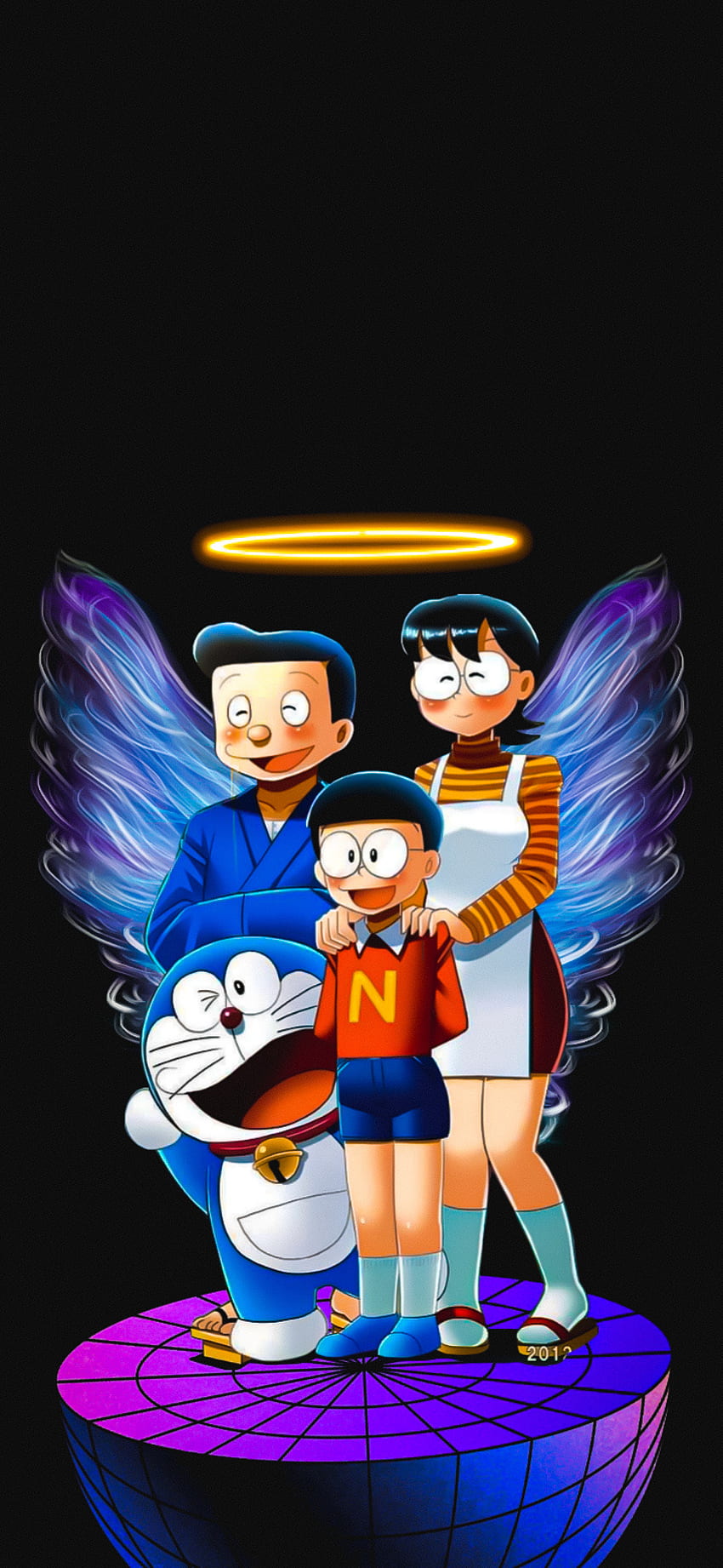 Nobita & Doremon black, art, cartoon HD phone wallpaper | Pxfuel