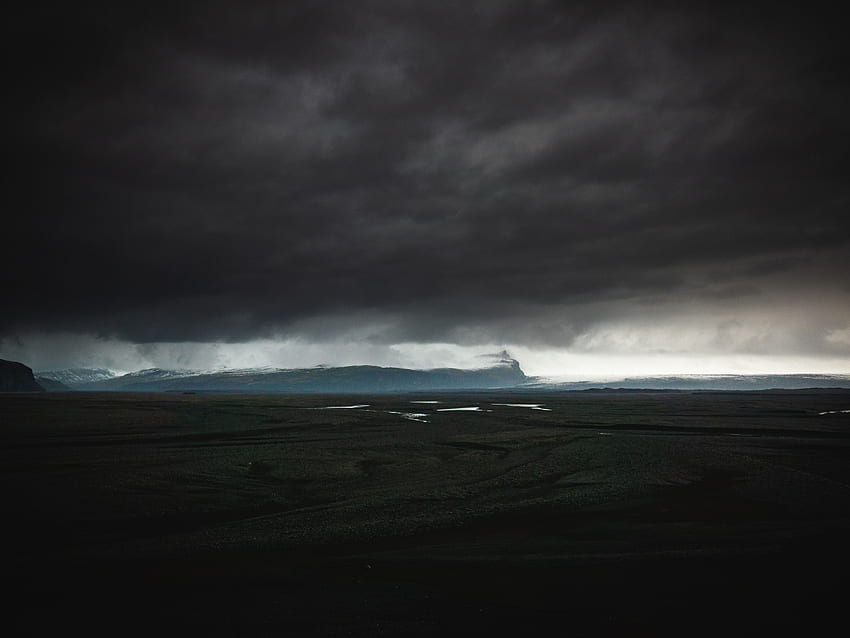 Natura, nuvole, buio, isola, Islanda Sfondo HD