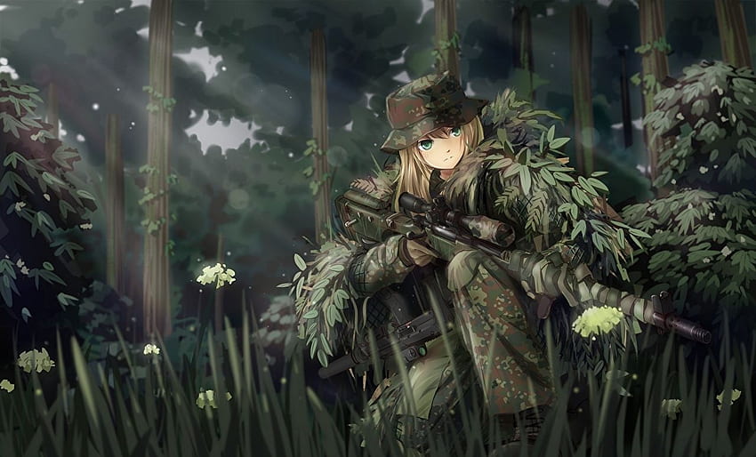 Scharfschützen Soldaten militärische Verkleidung tc1995, Anime Soldat HD-Hintergrundbild