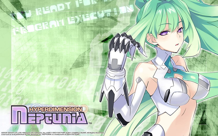 Hyperdimension Neptunia 007 Green Heart - Green Heart Neptunia - & Background HD wallpaper