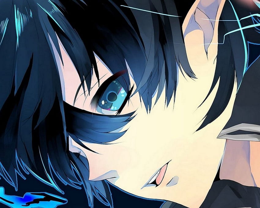 Anime, Blue Exorcist, Ao No Exorcist, Rin - Anime Boy Black Hair Blue Eyes  - & Background, Anime Boy With Black Hair Hd Wallpaper | Pxfuel