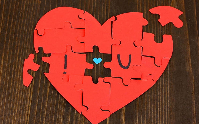 Love Puzzle Heart Red - Loving Heart Puzzle HD wallpaper
