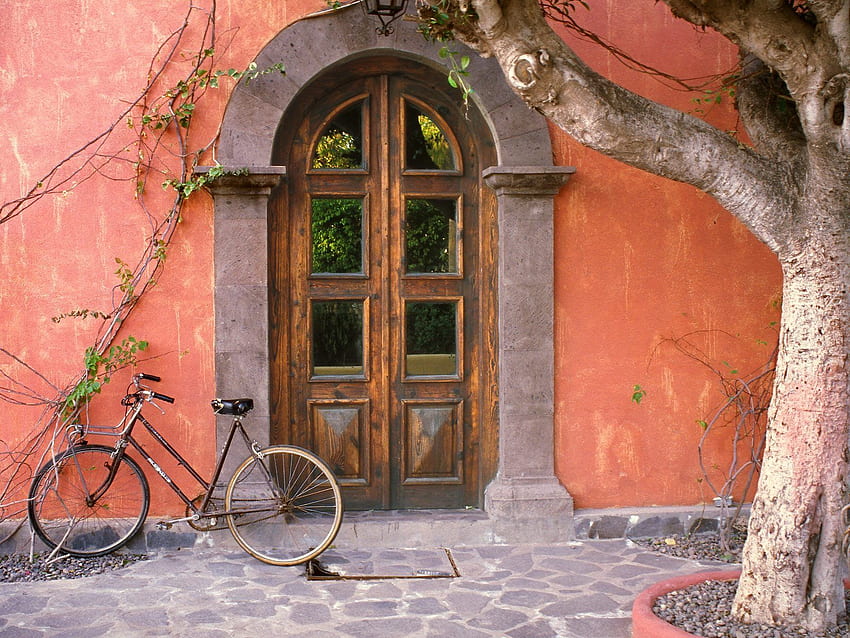 Doorway and Bicycle Mexico World in jpg format, Mexico Scenery HD wallpaper