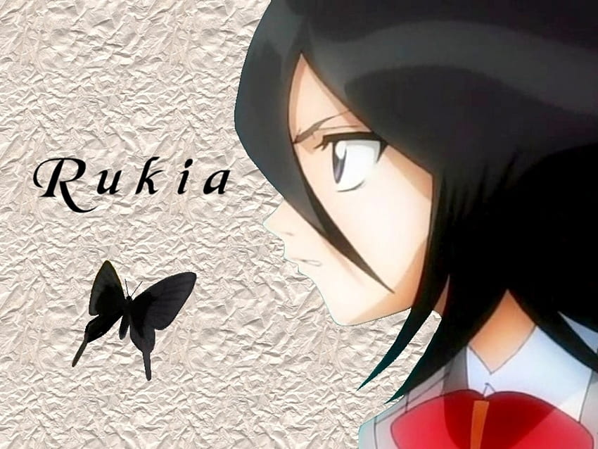 Rukia, purple, girl, anime, butterfly HD wallpaper