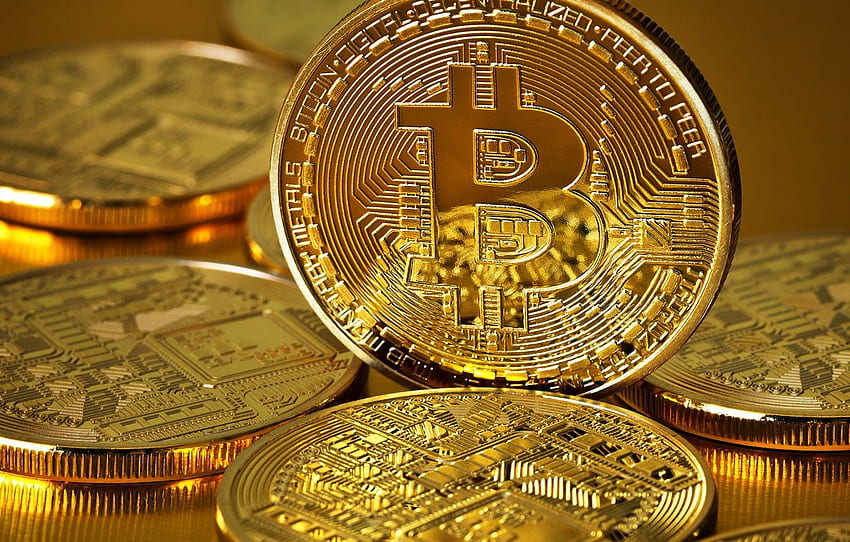 Münzen, Gold, Münzen, Bitcoin, Bitcoin, BTC HD-Hintergrundbild