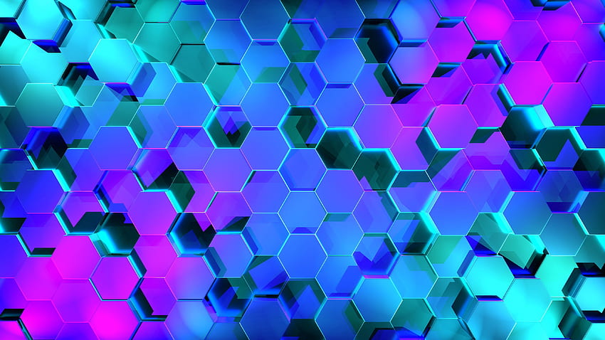 Shine, Light, 3D, Form, Hexagons, Rendering HD wallpaper