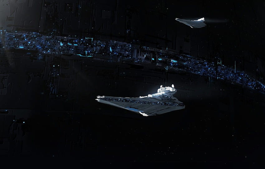 Space, Star Wars, Empire, Space, Spaceships, Spaceship, Star Destroyer, Fiction, The Death Star, Science Fiction, Death Star, Imperial Star Destroyer, Transport & Vehicles, Row of lights for , section арт HD wallpaper