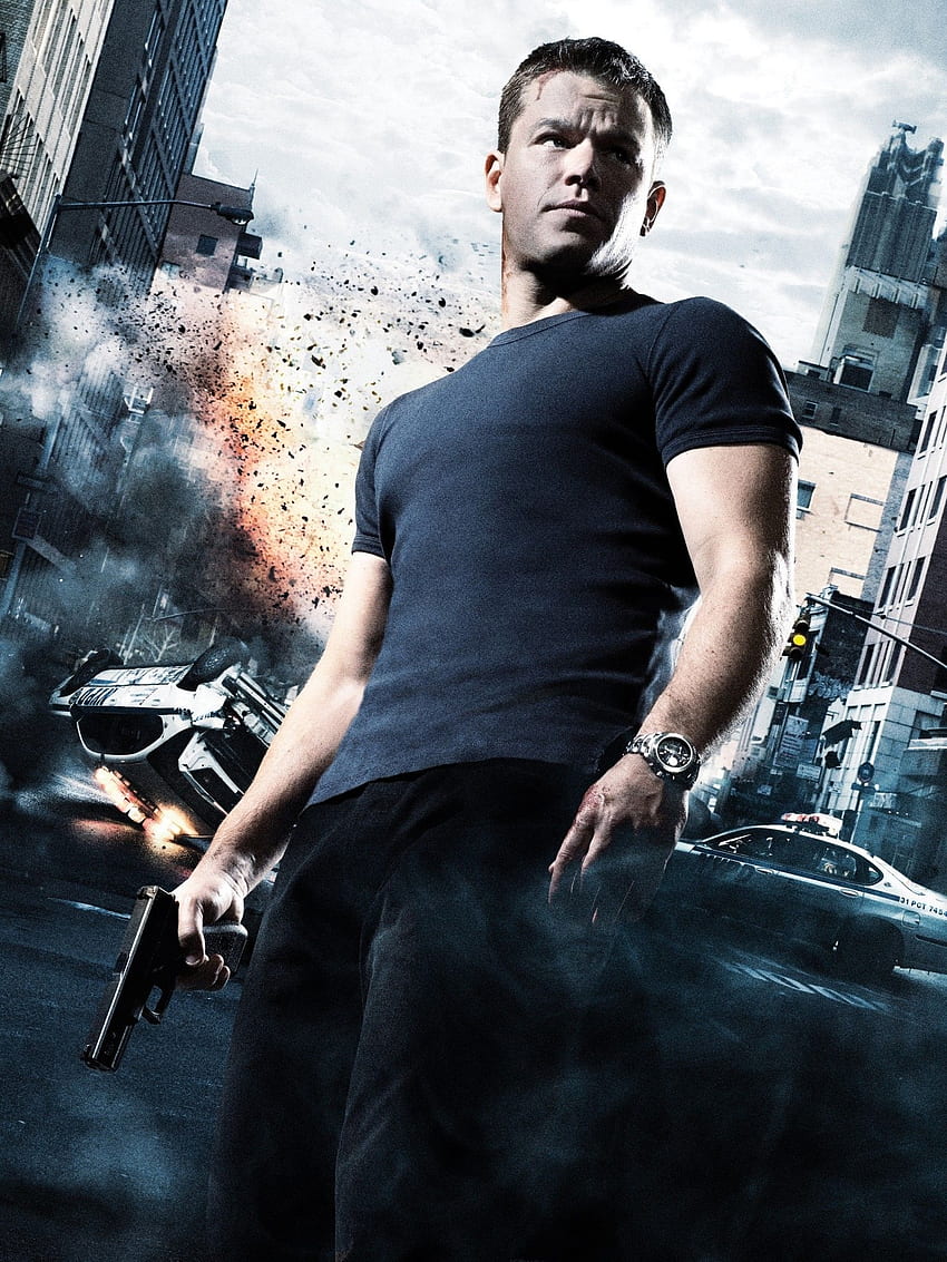 El ultimátum de Bourne, Matt Damon, Explosión, Jason Bourne fondo de pantalla del teléfono