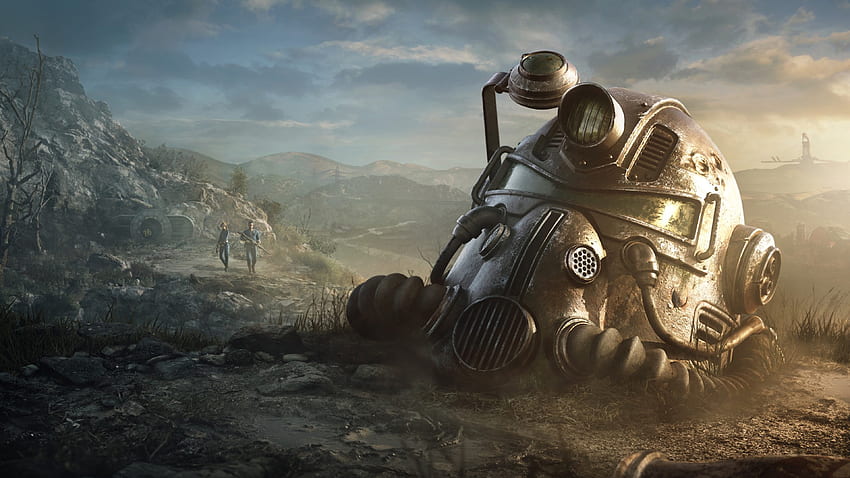 Fallout 76 T 51 Power Armor Helmet HD wallpaper