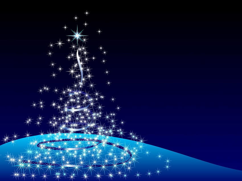 Christmas tree on blue, blue, holiday, christmas, tree HD wallpaper ...