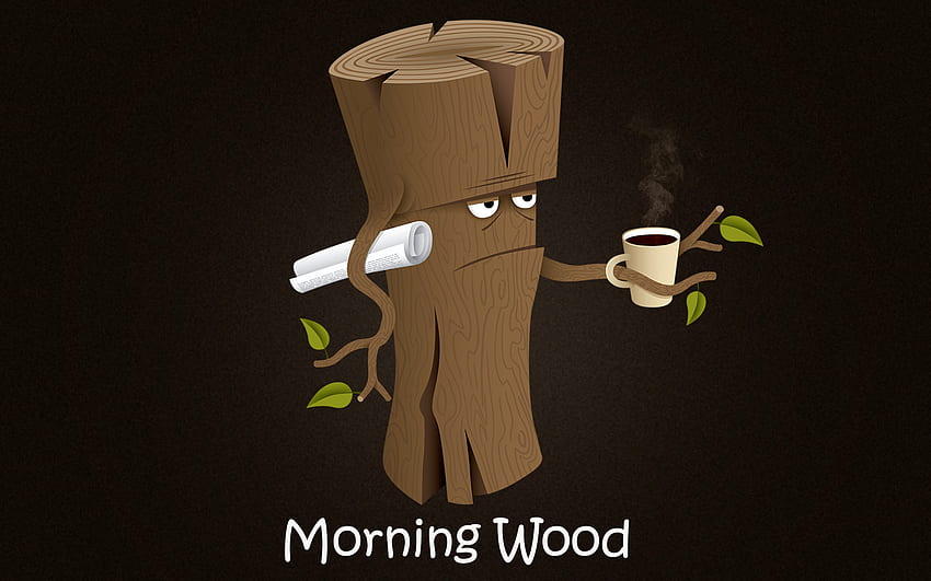 Morning Wood - Tree with a Cup of Coffee . Background ., Funny Coffee HD wallpaper