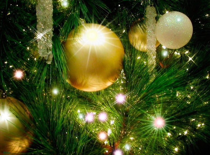 Vacanze, Capodanno, Vacanze, Decorazioni natalizie, Giocattoli dell'albero di Natale, Albero di Natale, Ghirlanda Sfondo HD