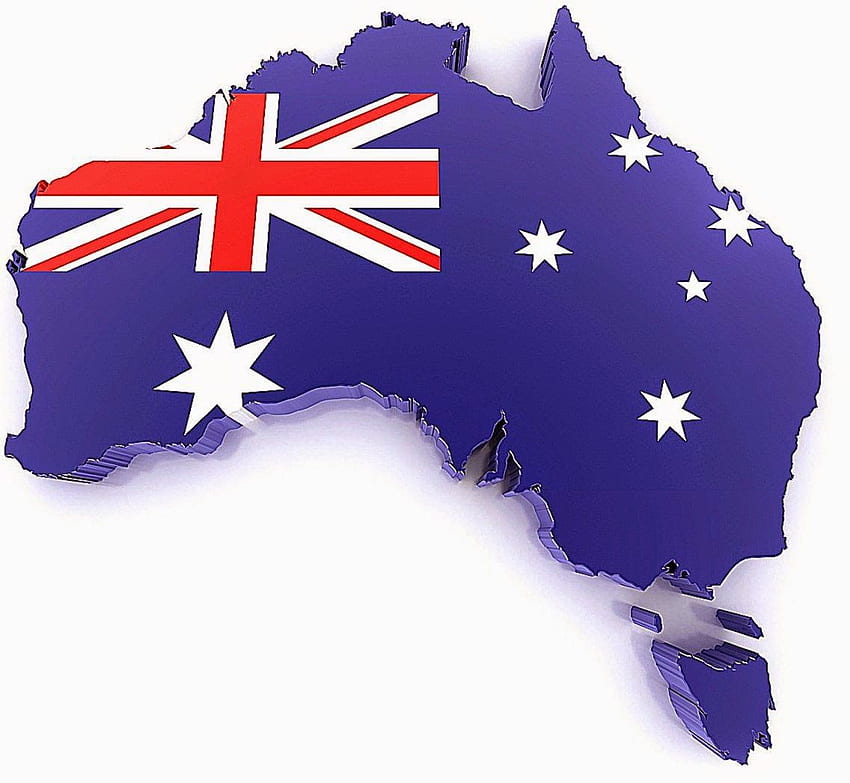 Mapa de Australia de la bandera 3D. Todas fondo de pantalla