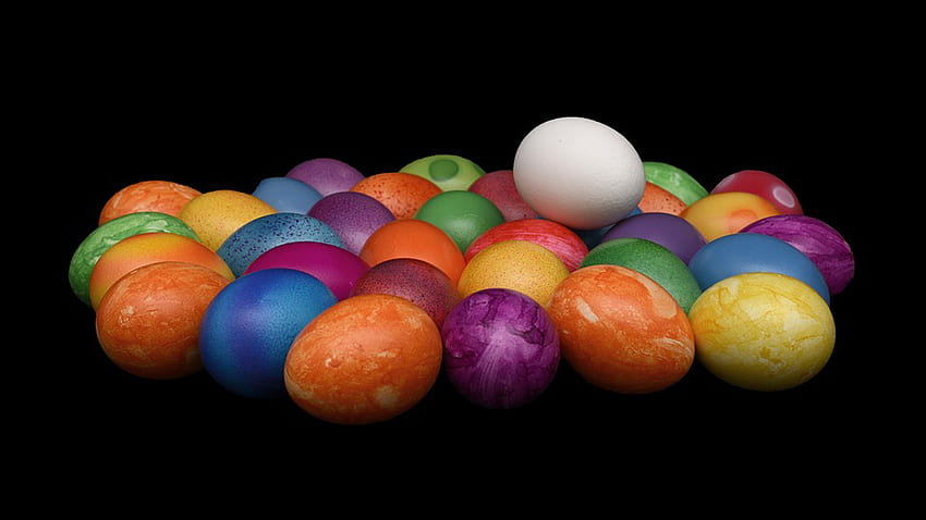 Coloring Easter Eggs, colored, Easter, bright, dark background, spring, eggs, Firefox Persona theme HD wallpaper