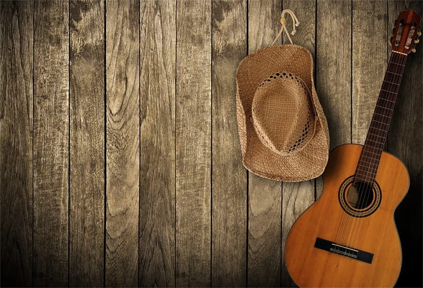 CSFOTO ft Background for Guitar Country Music Western Cowboy Hat graphy Backdrop Song Concert Wooden Wall Singer Performance Stage Party Studio Props Children Portrait : Electronics, Country Guitar HD wallpaper